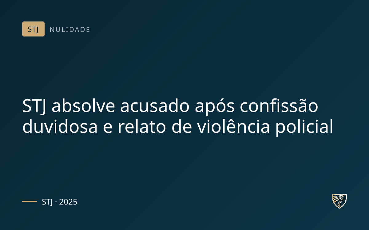 STJ absolve acusado após confissão duvidosa e relato de violência policial