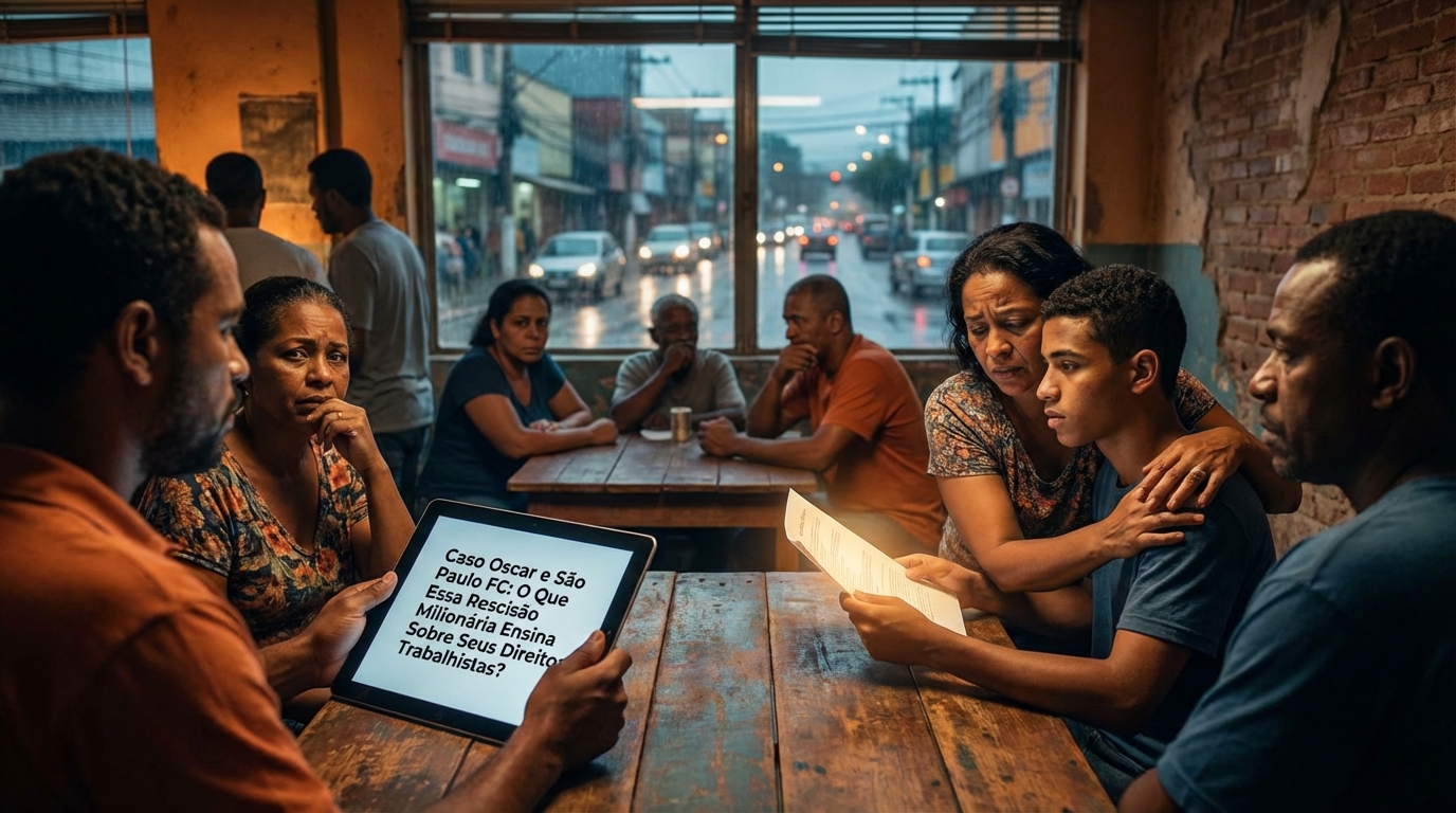 Dr. Oliveira, renomado advogado especialista em direito educacional e trabalhista, em escritório moderno e luxuoso com fundo azul gradiente - Caso Oscar e São Paulo FC: O Que Essa Rescisão Milionária Ensina Sobre Seus Direitos Trabalhistas?