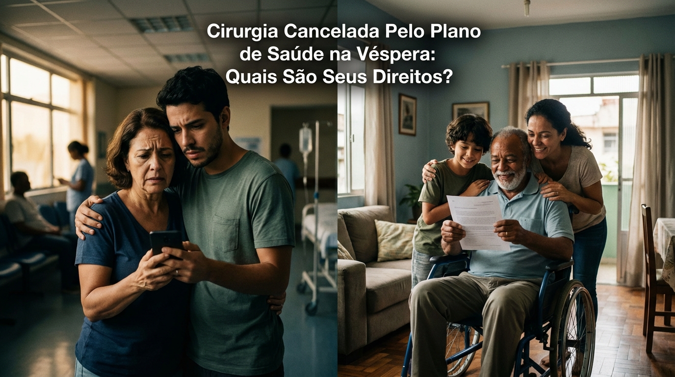 Dr. Oliveira, advogado especialista em direito da saúde, em escritório moderno e luxuoso com fundo azul gradiente - Cirurgia Cancelada Pelo Plano de Saúde na Véspera: Quais São Seus Direitos?