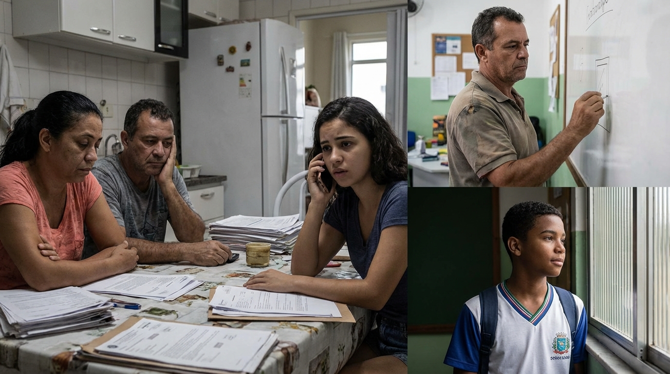 Dr. Oliveira, renomado advogado especialista em direito educacional, em escritório moderno e luxuoso com fundo azul gradiente - Comitê Gestor do IBS em Operação: Como a Reforma Tributária Afetará as Instituições de Ensino?