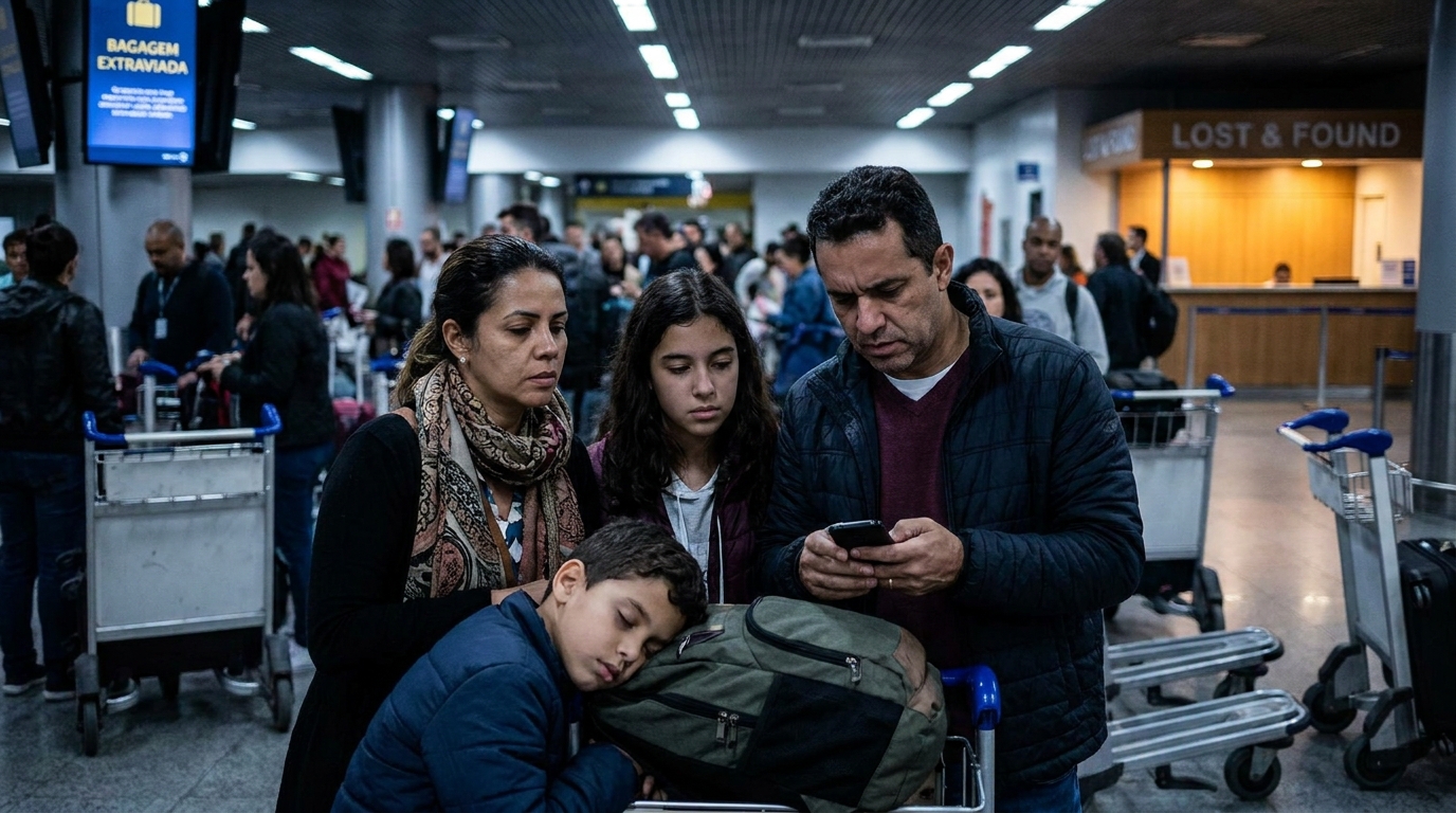 Dr. Oliveira, advogado criminal renomado, em escritório moderno e luxuoso com fundo azul gradiente - Furto e Extravio de Bagagem: Como Funciona a Defesa Legal e a Indenização contra Companhias Aéreas