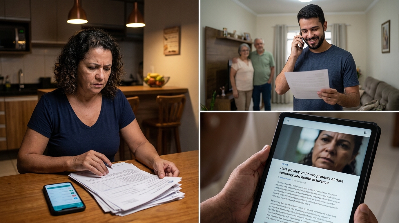 Dr. Oliveira, advogado criminal renomado, em escritório moderno e luxuoso com fundo azul gradiente - Gestão de Dados nos Planos de Saúde: Inovação ou Desculpa para Reajustes Abusivos?