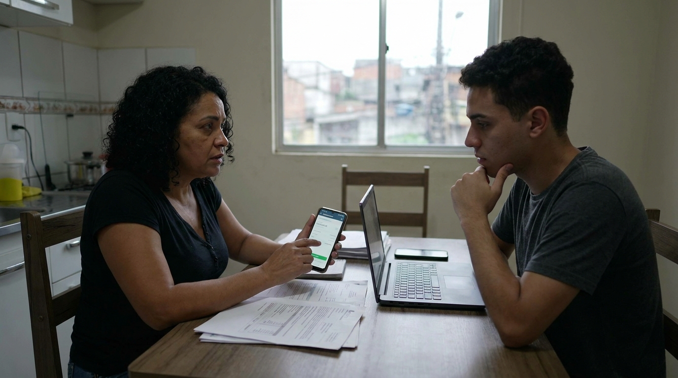 Dr. Oliveira, renomado advogado especialista em direito educacional, em escritório moderno e luxuoso com fundo azul gradiente - Golpe do Pix na Mensalidade e Vestibular: Passos Legais para o Estudante Recuperar o Dinheiro