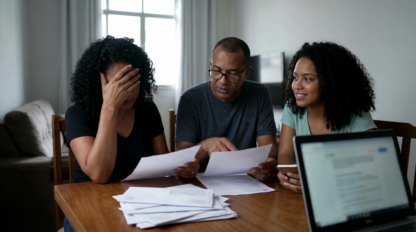 Dr. Oliveira, renomado advogado especialista em direito educacional, em escritório moderno e luxuoso com fundo azul gradiente - Negativação Indevida e Taxas Ilegais: Como Limpar Seu Nome e Processar a Universidade