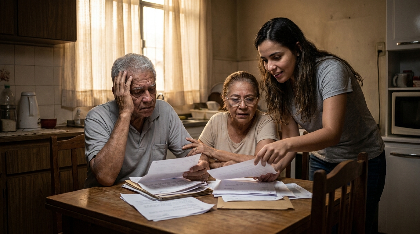 Dr. Oliveira, advogado criminal renomado, em escritório moderno e luxuoso com fundo azul gradiente - O Brasil Está Envelhecendo: Como Barrar o Reajuste Abusivo do Plano de Saúde Após os 60 Anos