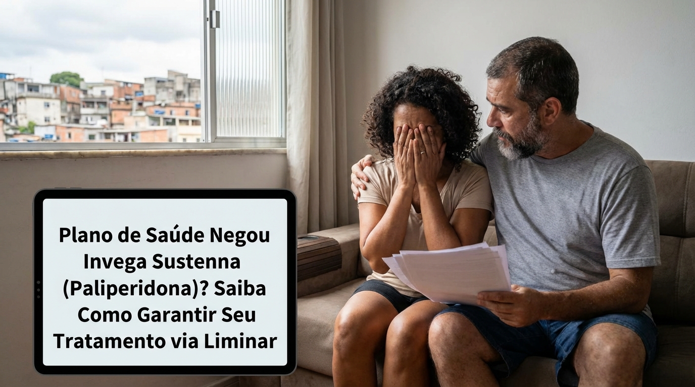 Dr. Oliveira, advogado renomado em direito da saúde, em escritório moderno e luxuoso com fundo azul gradiente - Plano de Saúde Negou Invega Sustenna (Paliperidona)? Saiba Como Garantir Seu Tratamento via Liminar