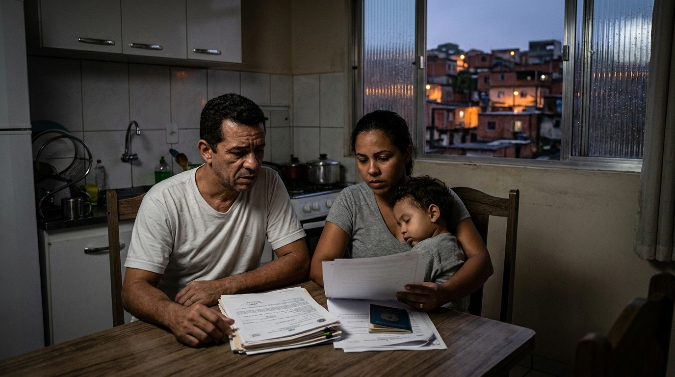 Dr. Oliveira, advogado criminal renomado, em escritório moderno e luxuoso com fundo azul gradiente - Problemas com Visto no Brasil: Quando a Irregularidade Migratória e Fraudes Geram Processos Criminais