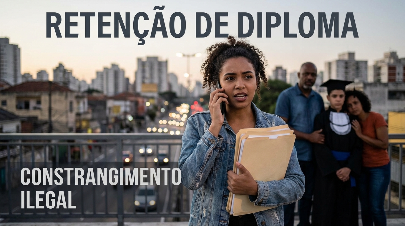 Mulher brasileira jovem com aparência confiante segurando pastas de documentos e conversando ao celular - advogado criminalista em são paulo