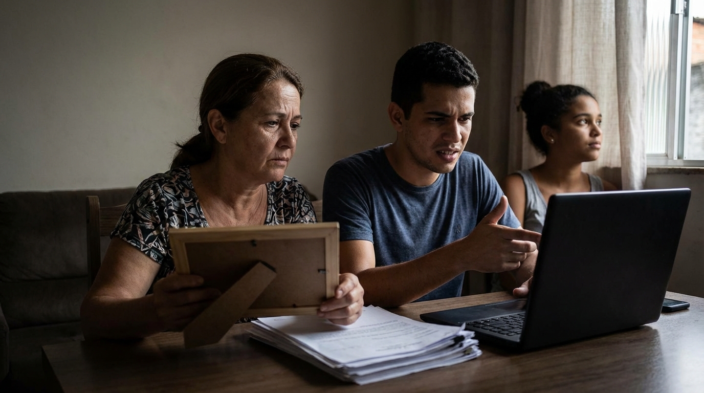 Empresário brasileiro gestor de universidade em escritório moderno analisando documentos de compliance com expressão séria - retenção de diploma por inadimplência é crime
