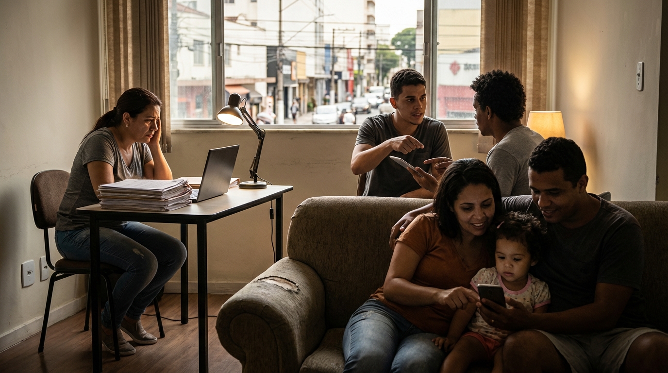 Dr. Oliveira, advogado criminal renomado, em escritório moderno e luxuoso com fundo azul gradiente - Sasha Meneghel e 