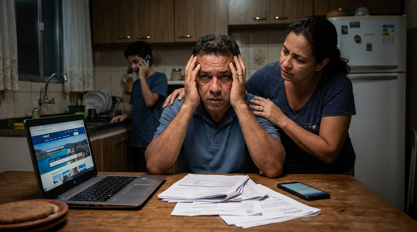 Dr. Oliveira, advogado criminal renomado, em escritório moderno e luxuoso com fundo azul gradiente - Seguro Viagem Negado no Exterior: Como a Teoria da Perda do Tempo Útil Garante Indenização